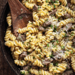 Quick One Pot Creamy Beef and Garlic Butter Pasta in 30 Minutes 5 One pot creamy beef and garlic butter pasta