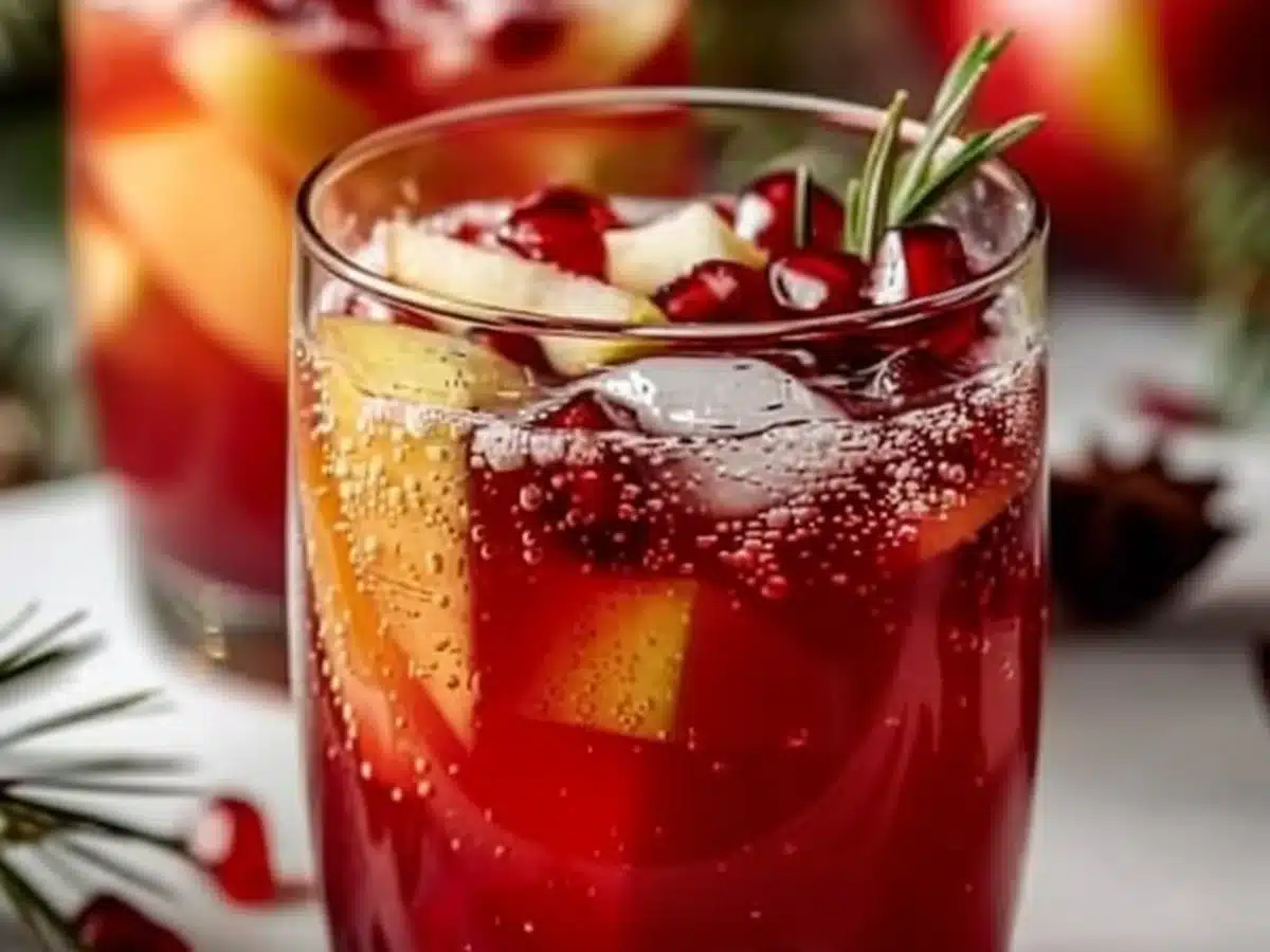 Fun Apple Cider Pomegranate Spritzer For Festive Cheers!