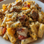 Recipe card for One-Pot Smoky Cheddar Ranch Chicken Pasta