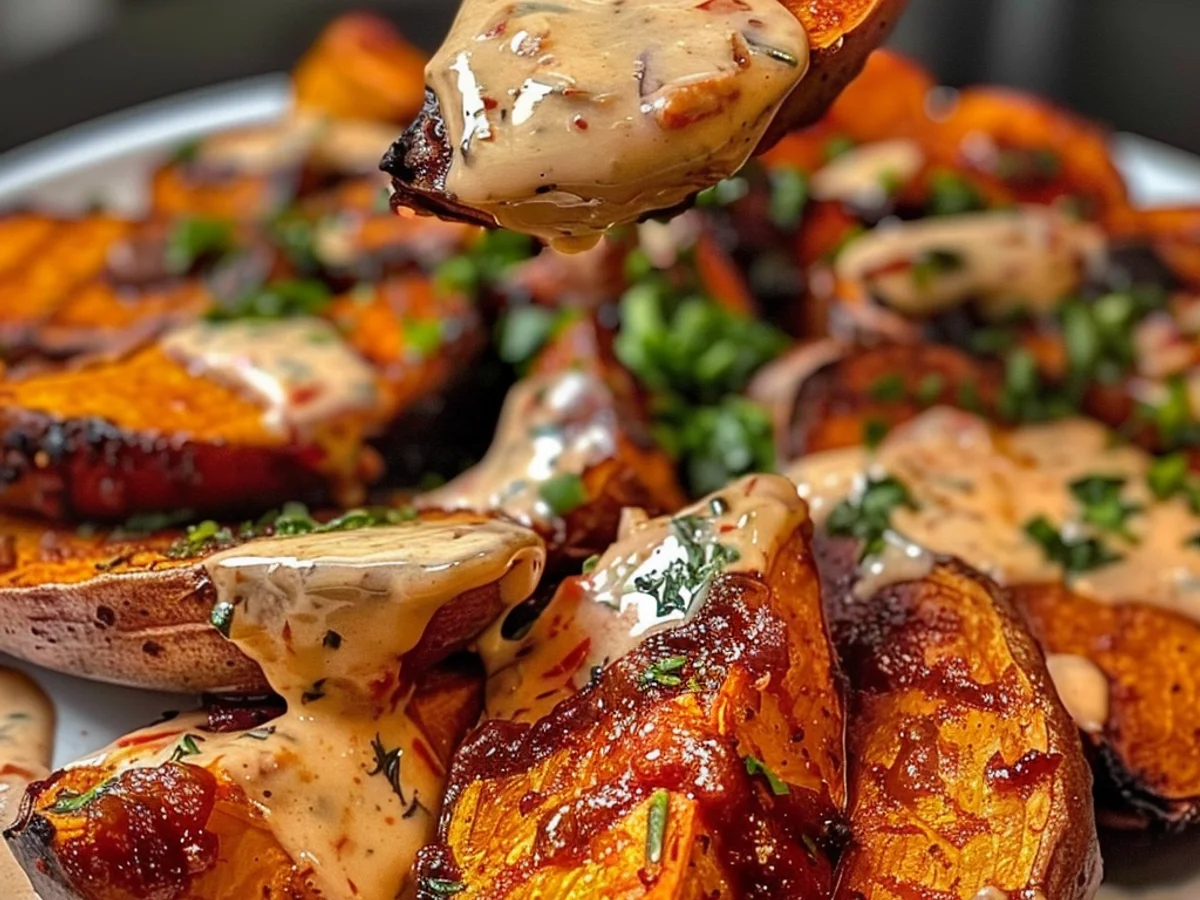 Smoky Roasted Sweet Potatoes With Chipotle Mayo