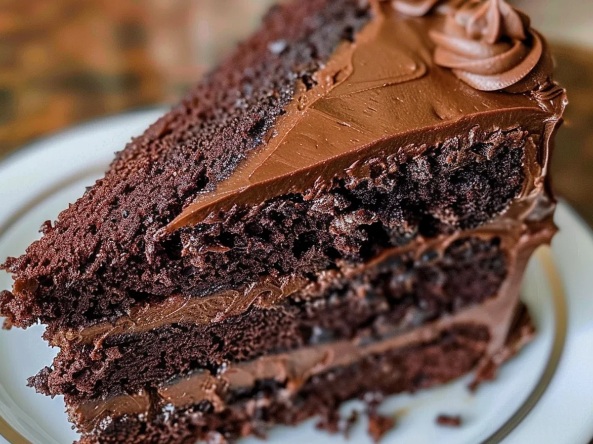 Homemade Chocolate Cake With Chocolate Frosting Awaits!