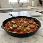 andouille sausage skillet recipe featured
