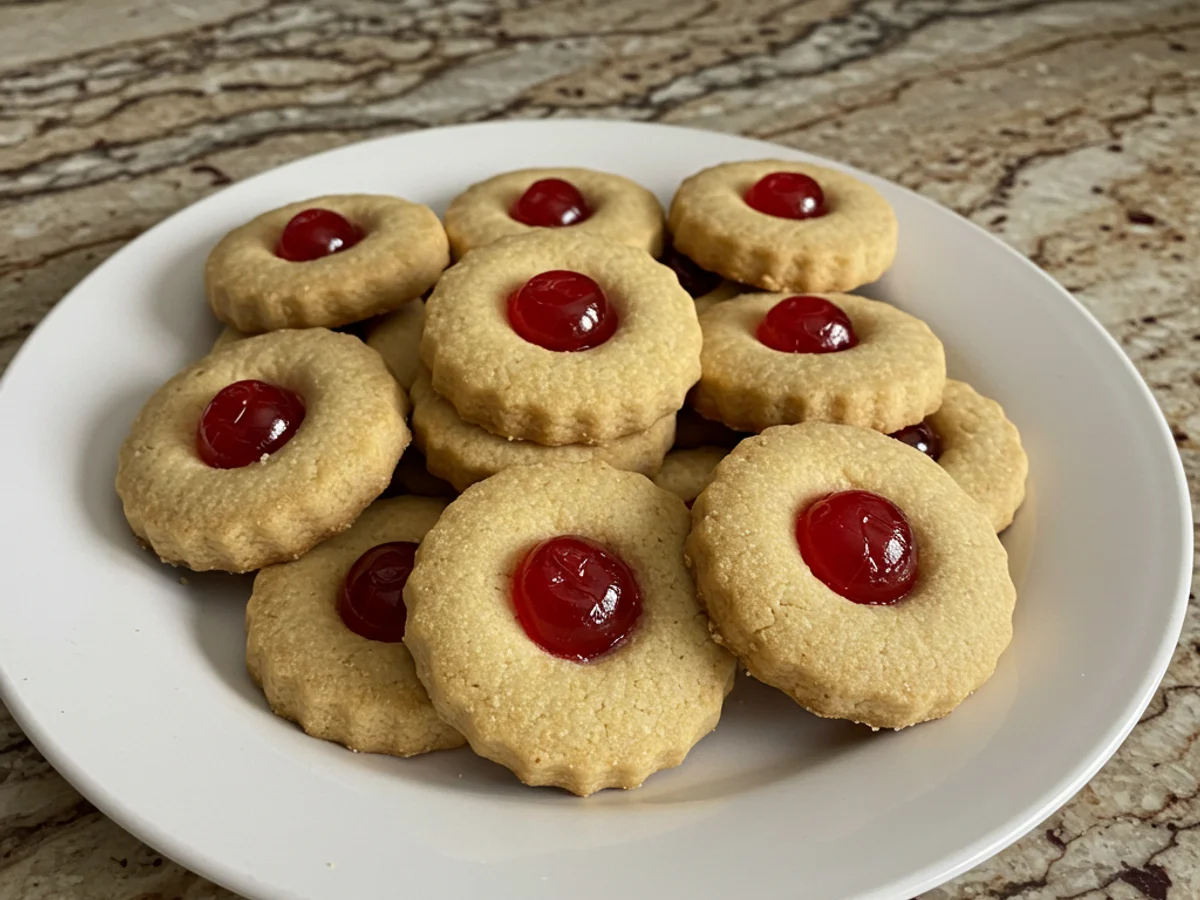 Christmas Maraschino Cherry Shortbread Cookies Delight!