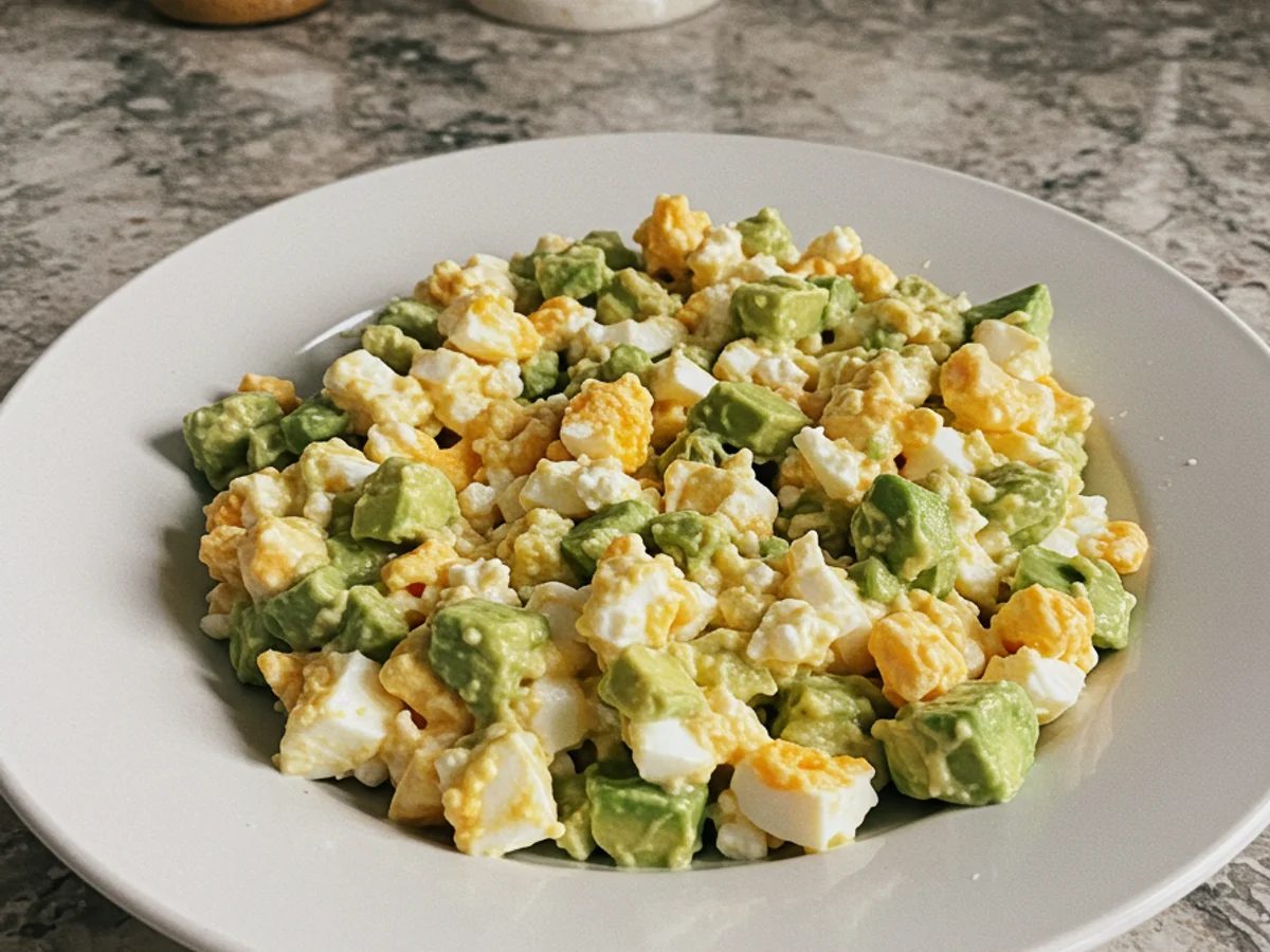 egg salad with cottage cheese and avocado
