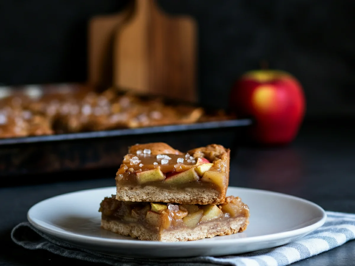 Irresistible Salted Caramel Apple Bars excellent for Fall!