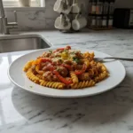 sweet pepper sausage pasta featured