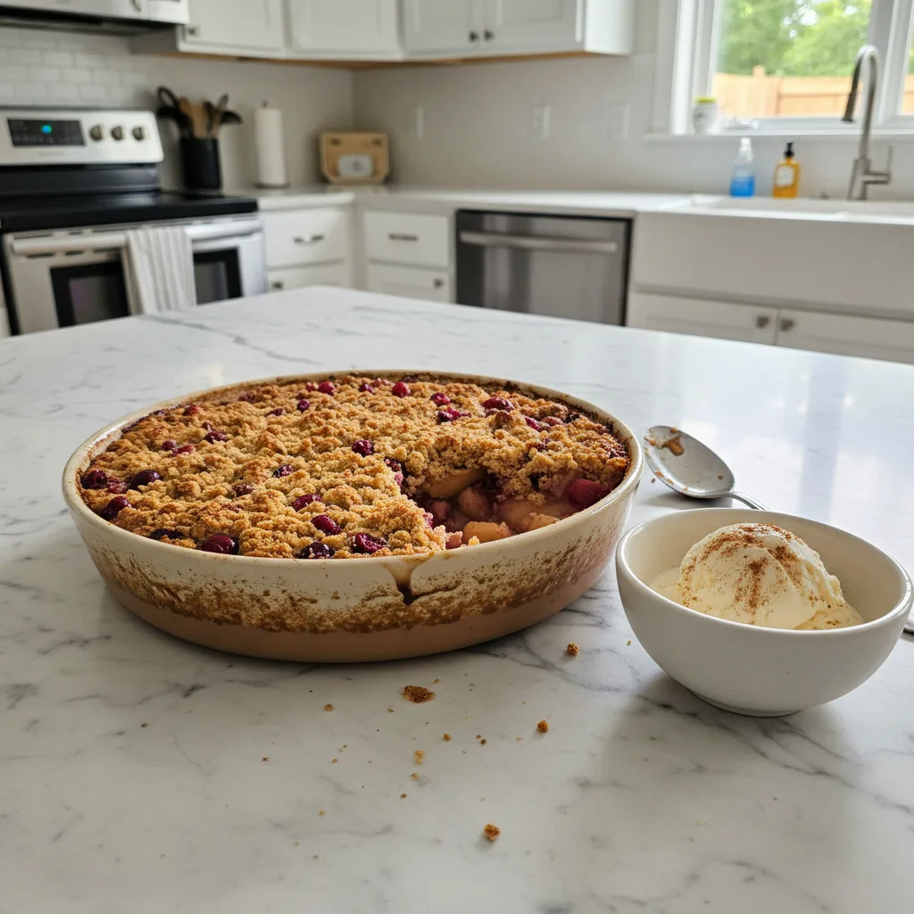Apple Cranberry Crisp: Tangy Fruit, Crunchy Topping