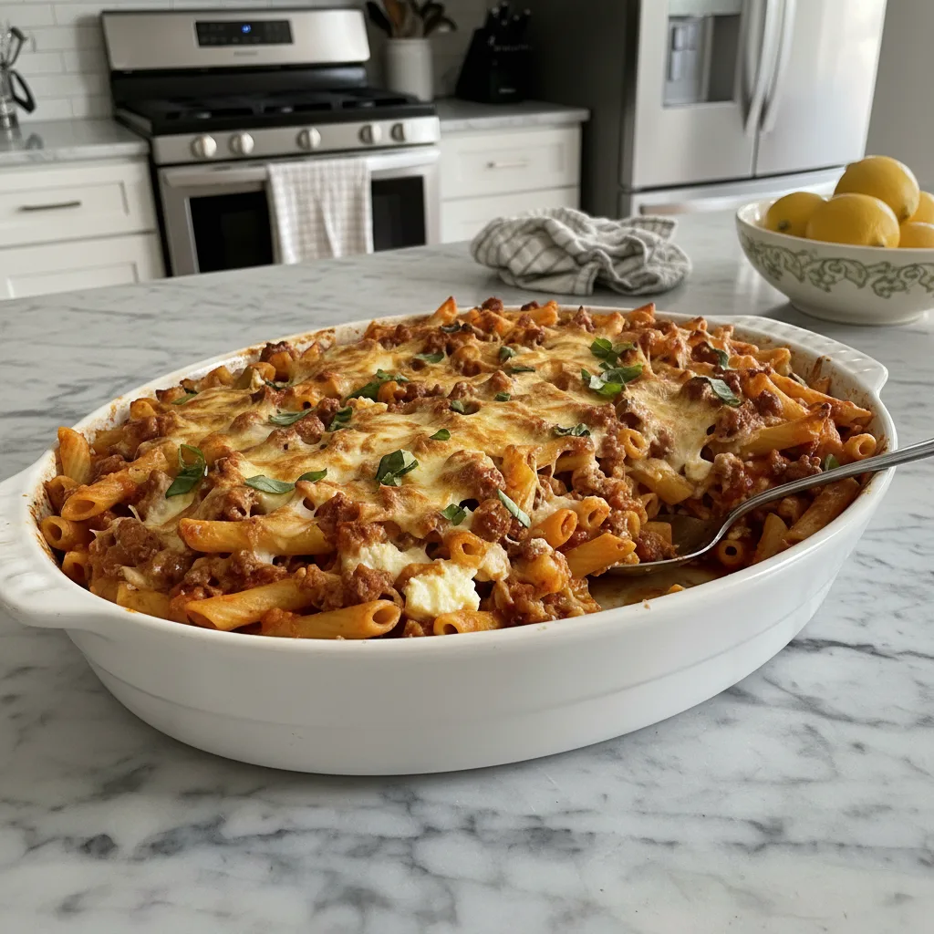 Homestyle Baked Ziti: Sausage & Ricotta Delight