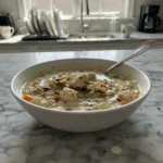 creamy chicken and wild rice soup featured