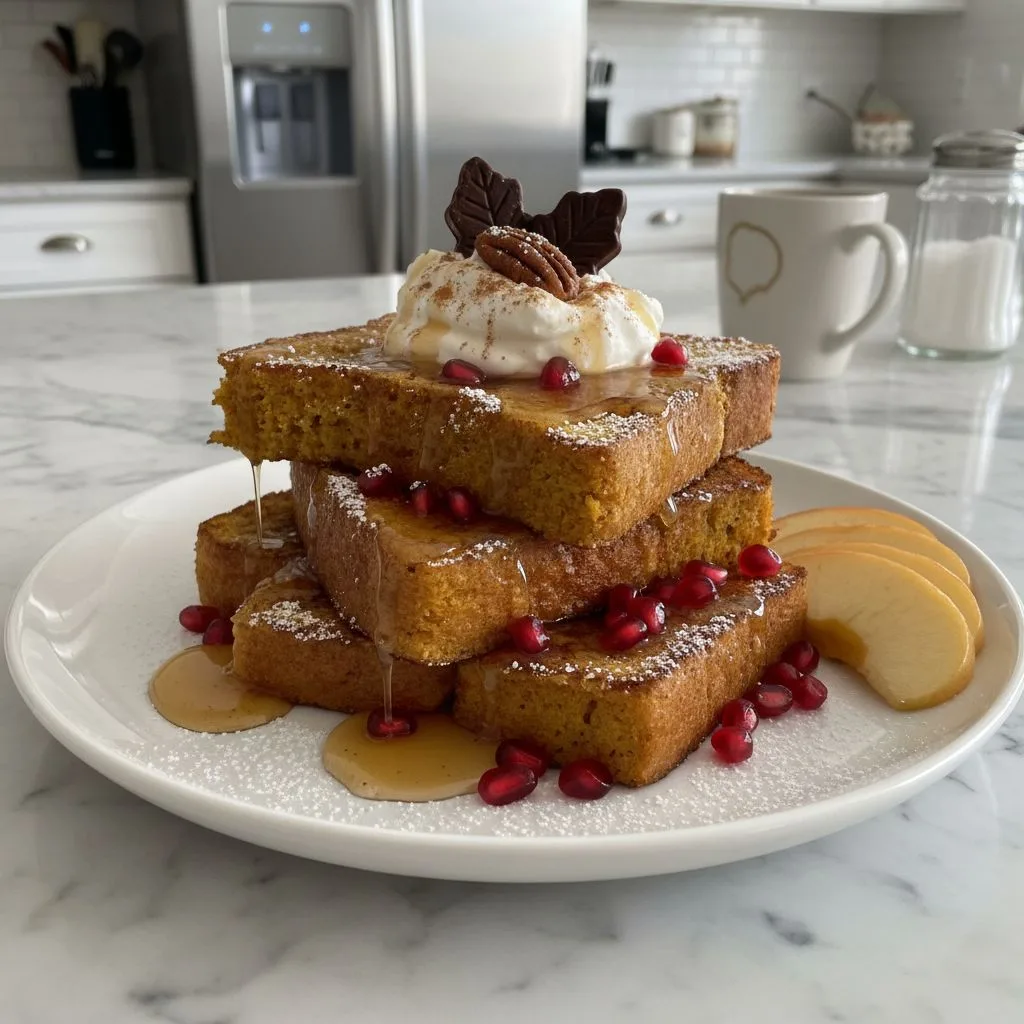 Hearty Fall Pumpkin French Toast Breakfast