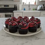 halloween vampire bite cupcakes with a gory surpri featured