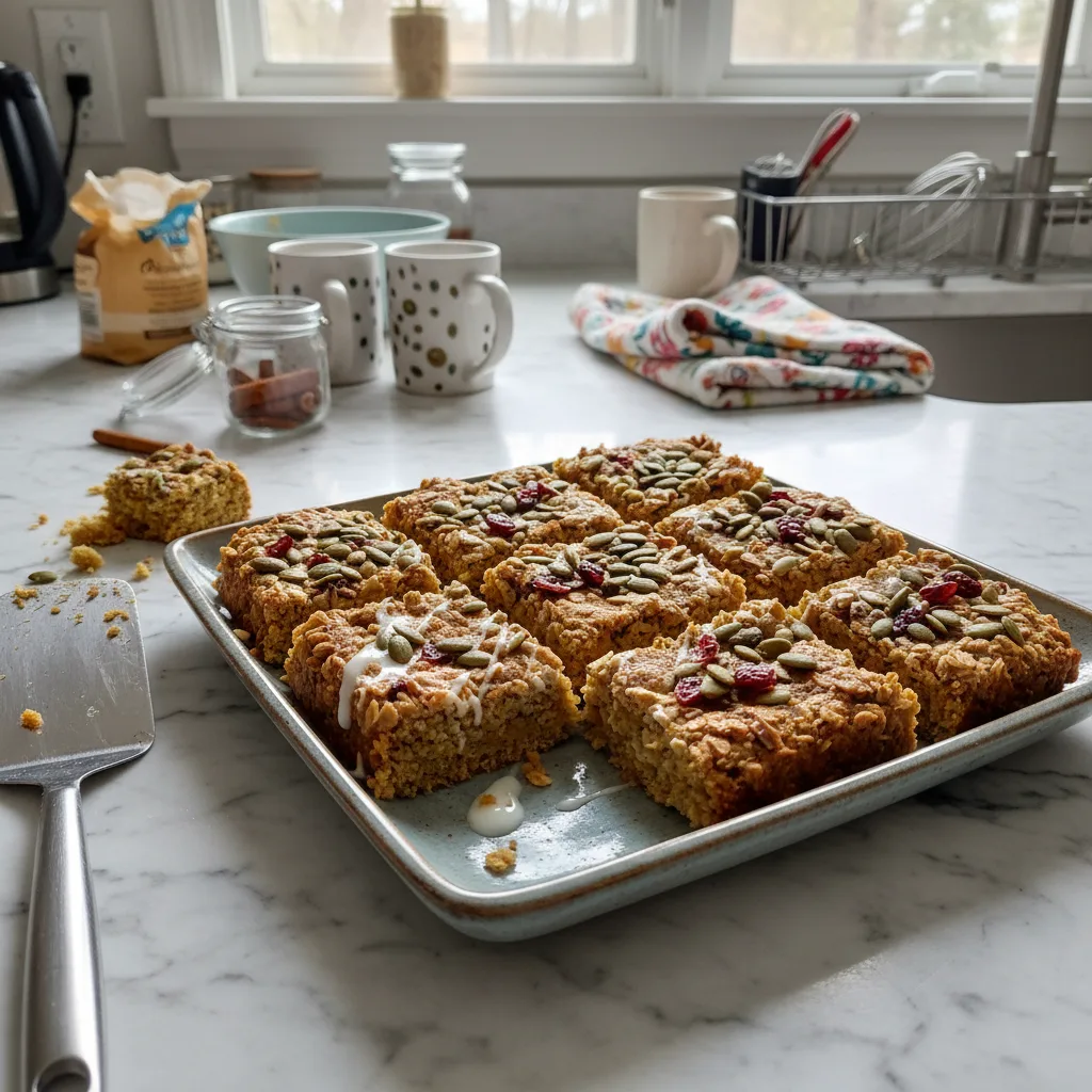 Healthy Oatmeal Pumpkin Bars for Busy Mornings