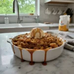 salted caramel apple crisp featured