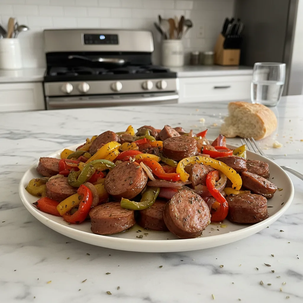 Simple Sheet Pan Sausage, Peppers, Onions for Easy Nights