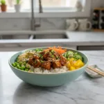 teriyaki chicken poke bowls featured