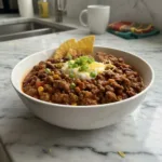 the best easy stovetop ground beef chili recipe featured