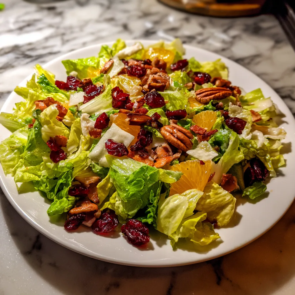 Christmas Salad: Ruby Red Pomegranate & Pecan Greens