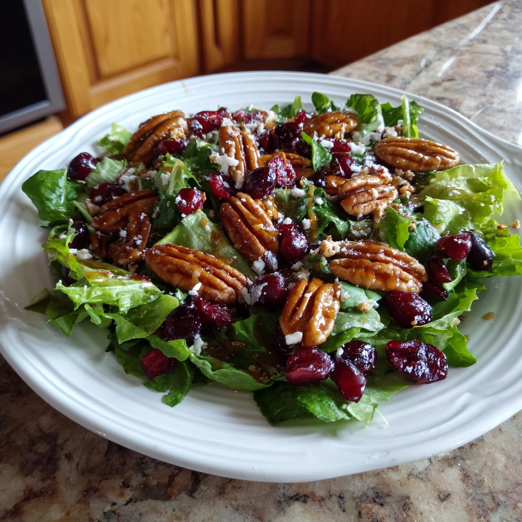 Cranberry Pecan Salad with Maple Dressing