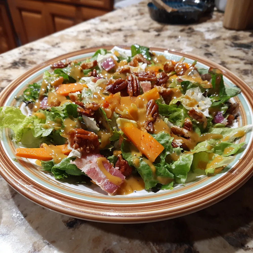 Vibrant Christmas Salad with Honey Mustard Dressing