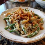 easy green bean casserole for thanksgiving dinner featured