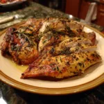 easy spatchcock turkey with lemon and herbs featured