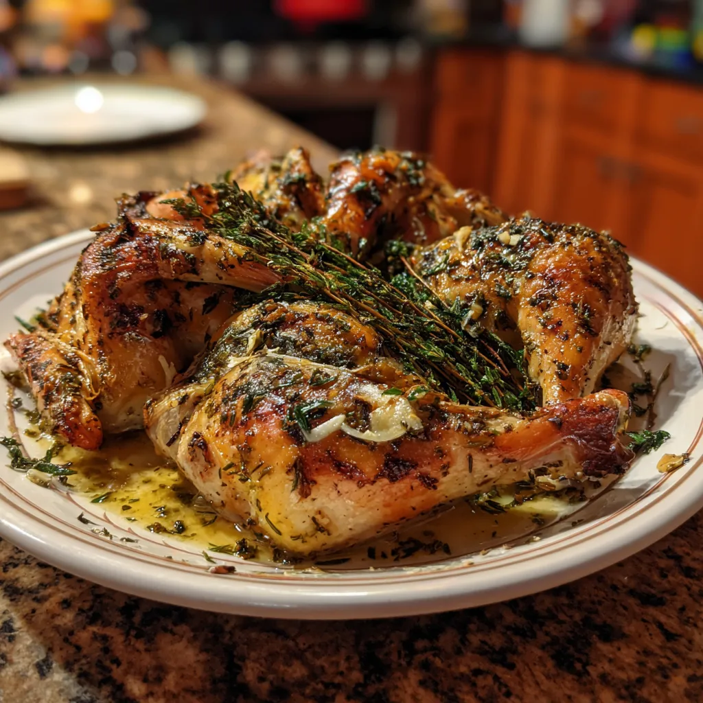 Tender Garlic Herb Spatchcock Turkey for the Holidays