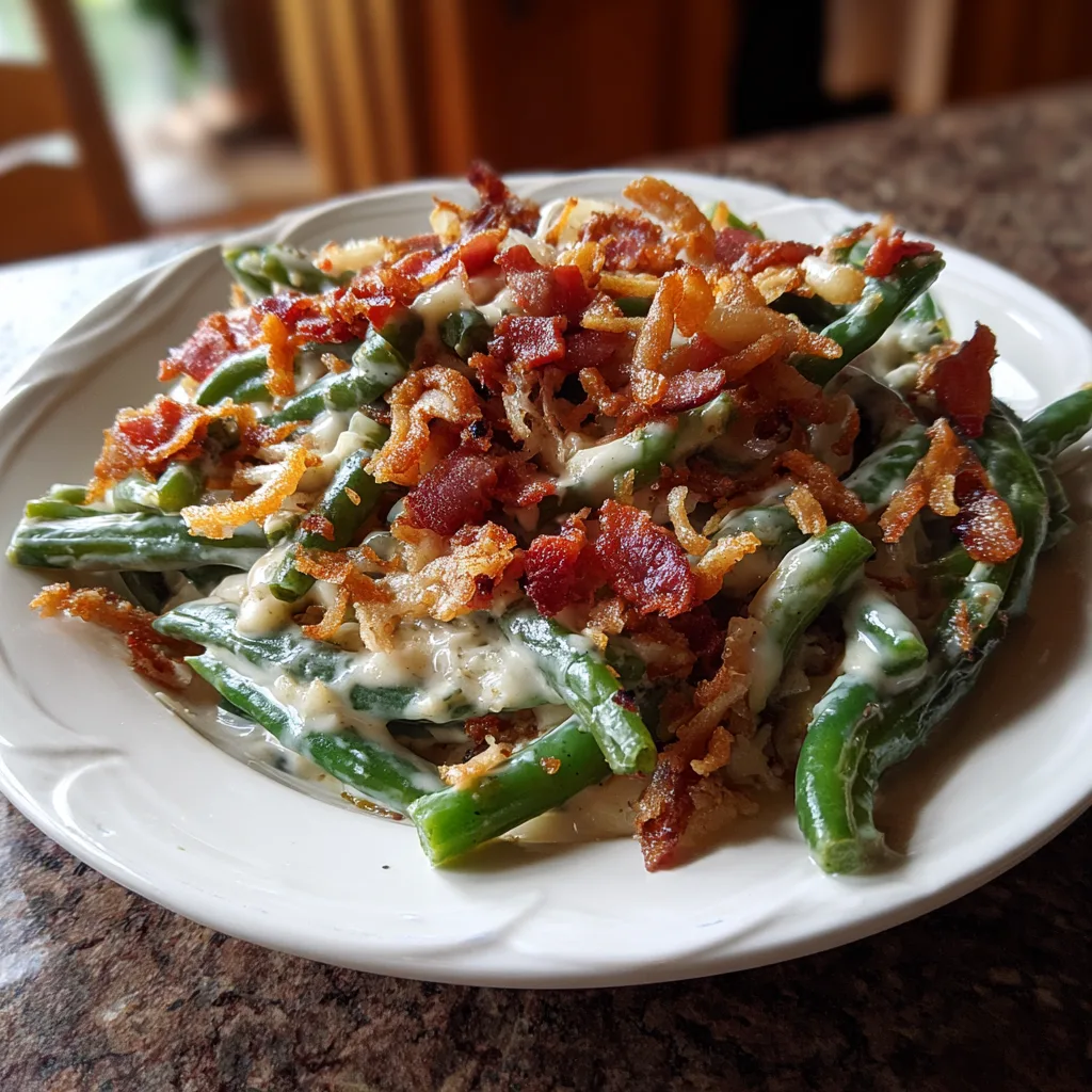 Homestyle Green Bean Casserole with Bacon