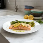 lemon dill salmon with asparagus featured