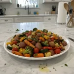 oven roasted mixed vegetables with herbs featured