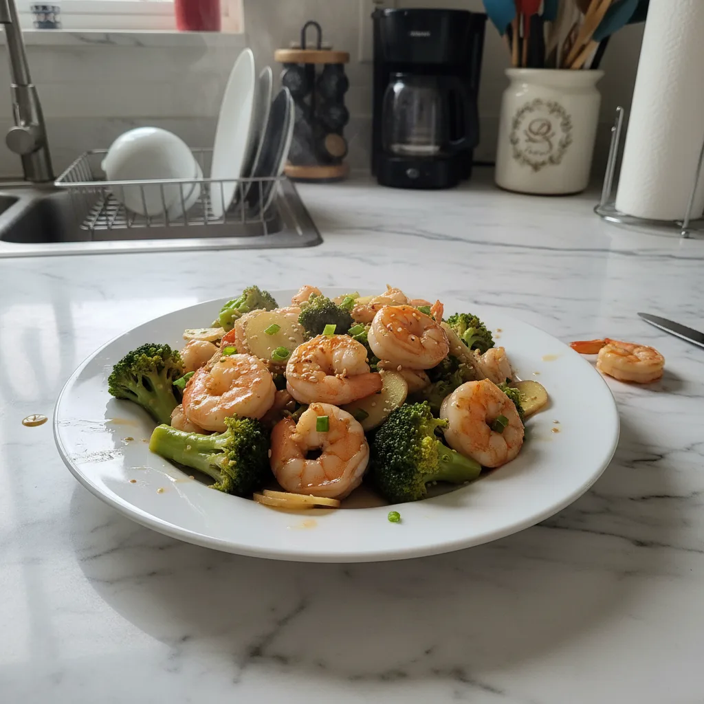 Quick Shrimp and Broccoli Ginger Stir-Fry