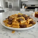 Cajun Steak Tips & Cheesy Rigatoni Parmesan Sauce 6 cajun steak tips in cheesy rigatoni parmesan sauce featured 2