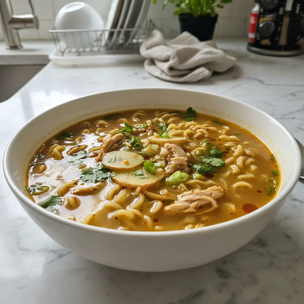 Classic Ginger Garlic Chicken Noodle Soup: A Hearty Bowl