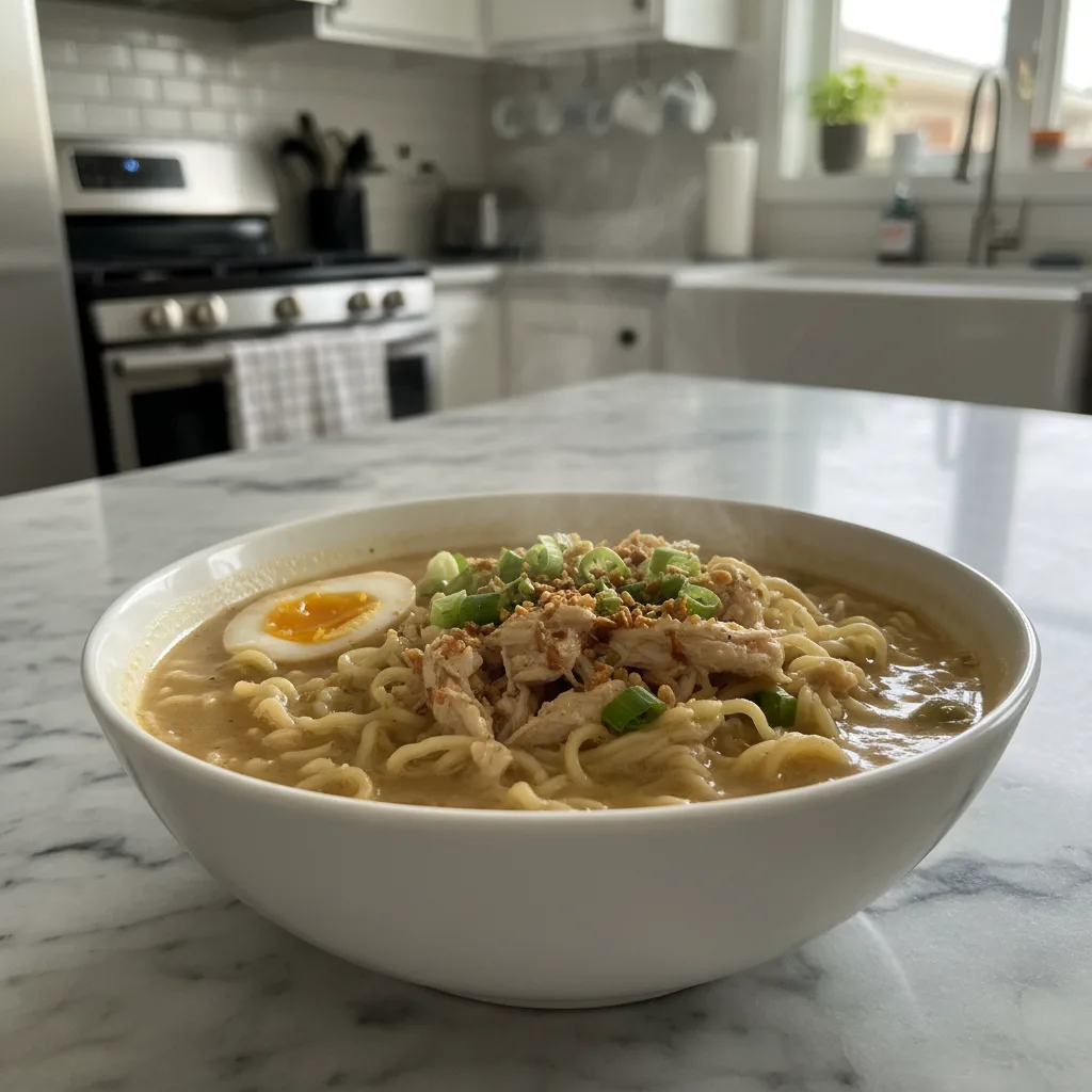 Creamy Garlic Chicken Ramen: Comfort in a Bowl
