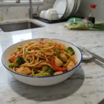 easy chicken lo mein recipe featured