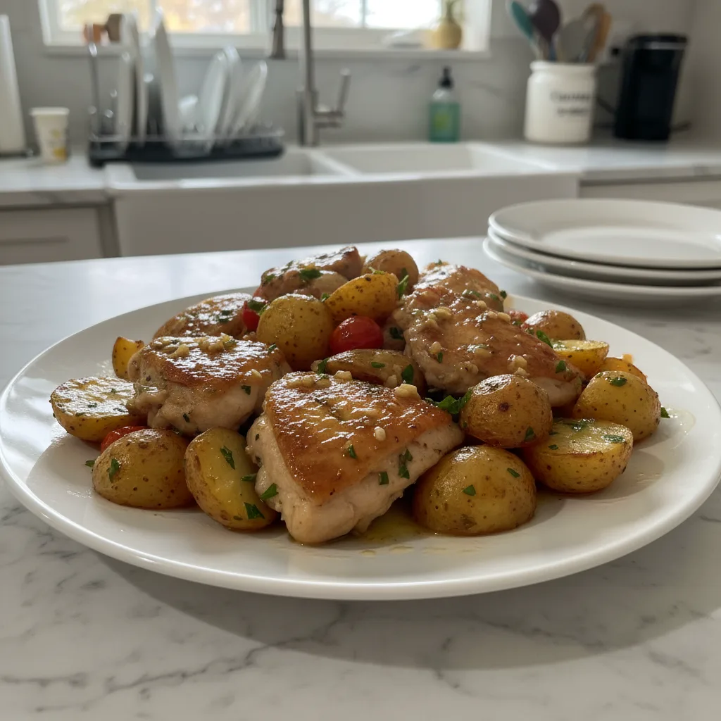 Garlic Butter Chicken and Potatoes: Skillet Comfort