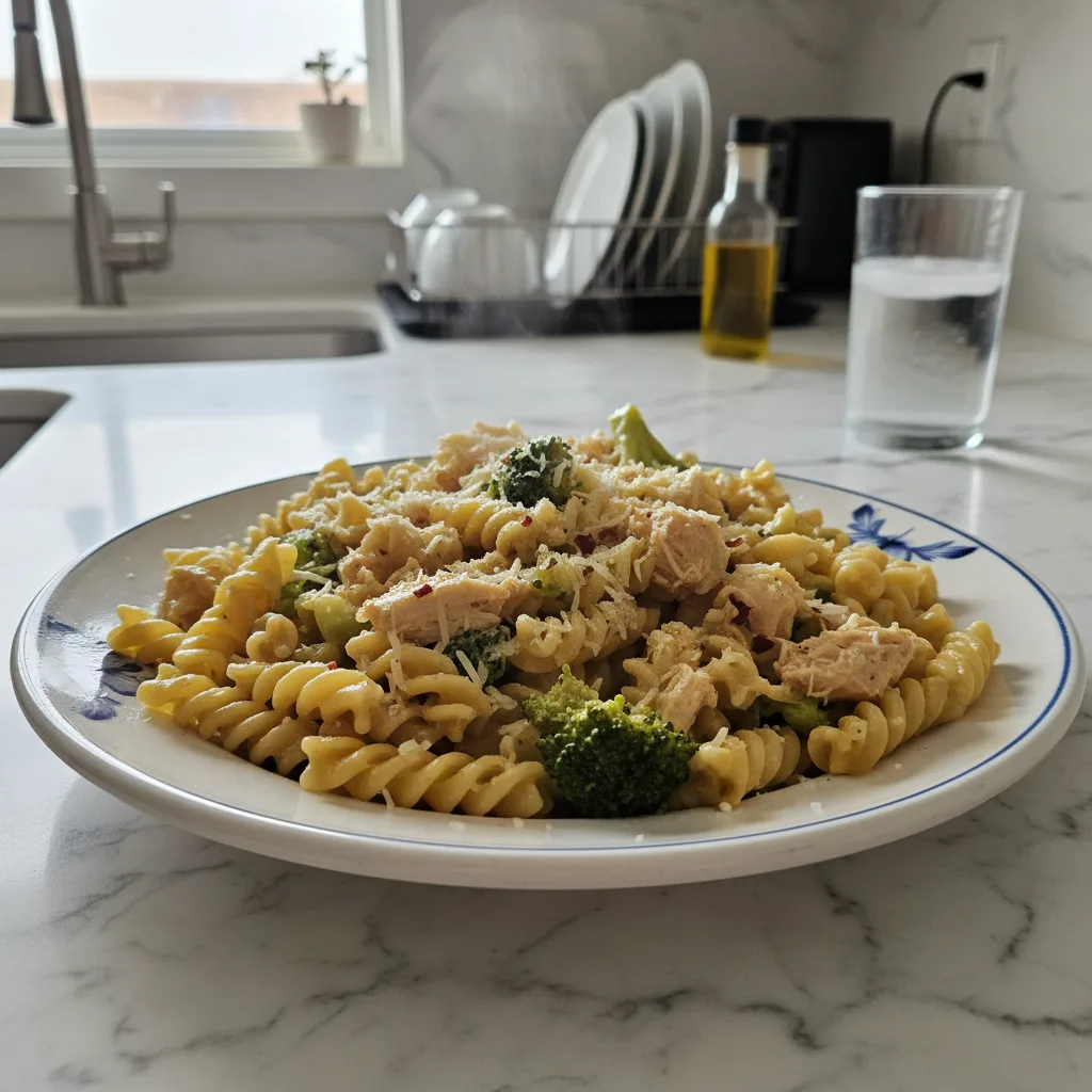 Hearty High Protein Rotisserie Chicken Broccoli Pasta