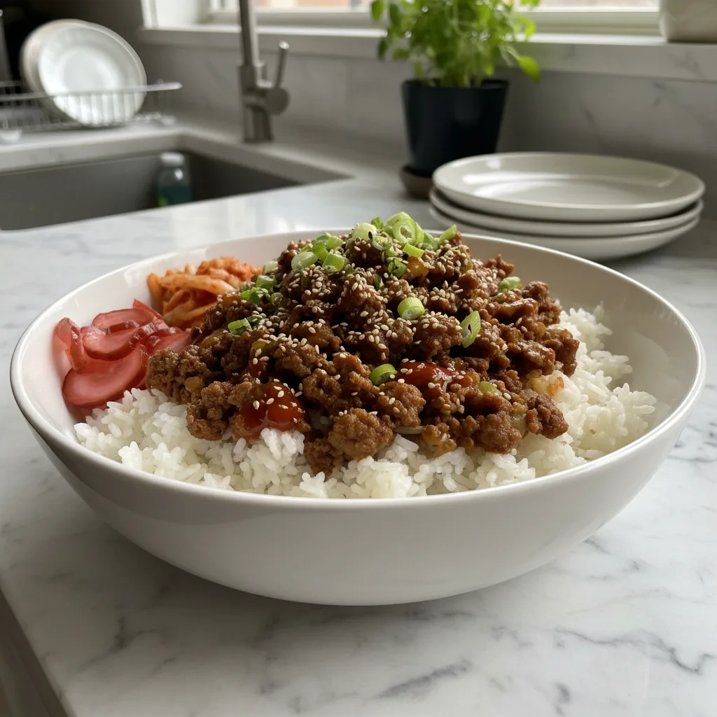 Savory Korean Ground Beef Bowl: Quick Weeknight Meal