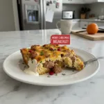 overnight crockpot christmas breakfast casserole featured