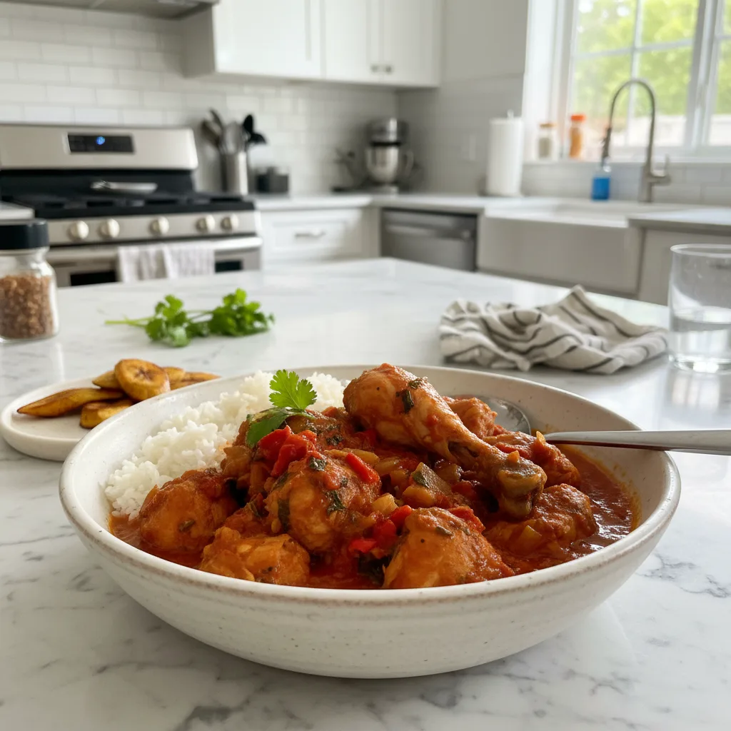 Spicy Nigerian Chicken Stew: Rich Tomato & Pepper Flavor
