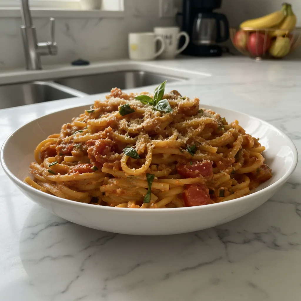 Whip Up Creamy Tomato Garlic Pasta Fast!