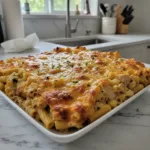 baked chicken and cheese casserole dinner featured