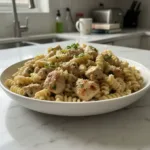 creamy garlic chicken pasta easy dinner featured