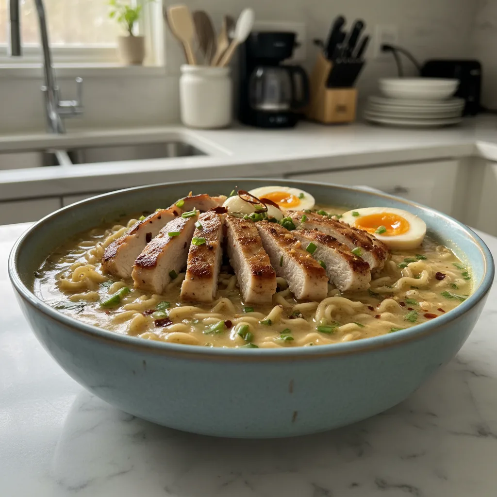 The Ultimate Creamy Garlic Chicken Ramen You’ll Crave Tonight