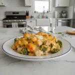 easy chicken dinner casserole recipe featured