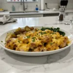 easy chicken dinner with melted cheese featured