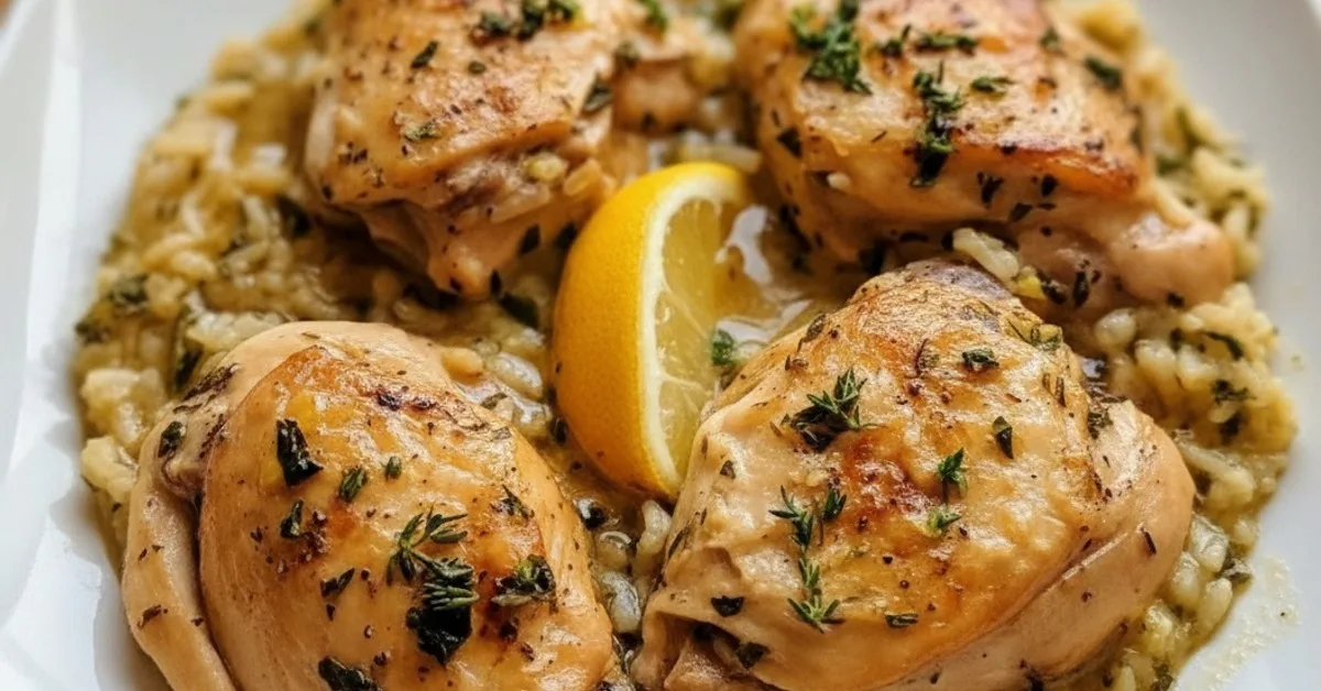 Effortless & Flavorful: Slow Cooker Lemon Herb Chicken and Rice