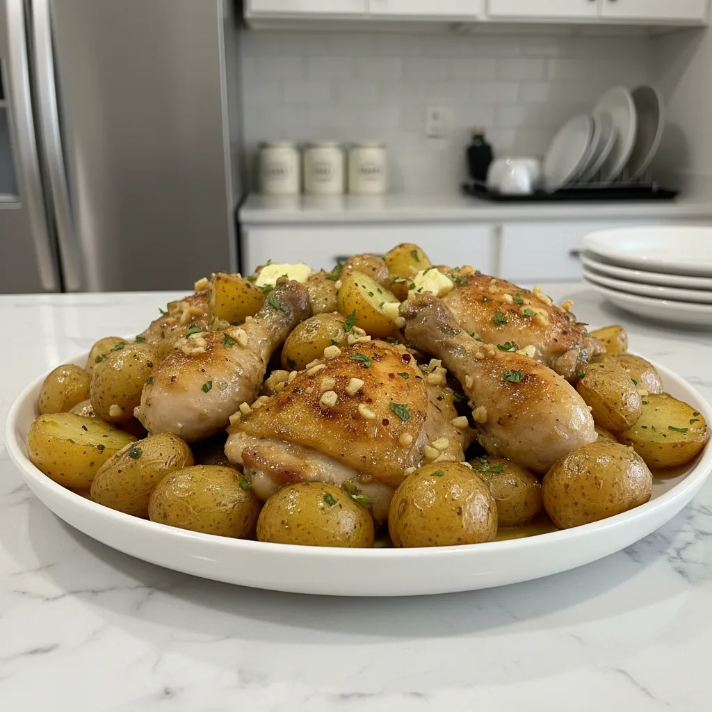 Garlic Butter Chicken and Potatoes: Easy Sheet Pan Dinner