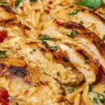 indulge in creamy tuscan chicken orzo a one pan delight featured