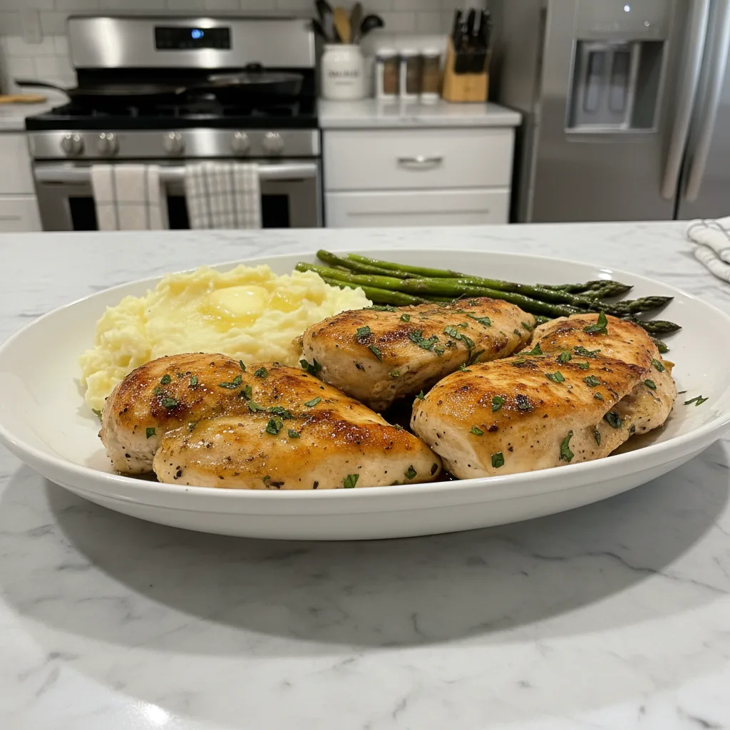 Tender Pan-Seared Juicy Boneless Chicken Breast Dinner