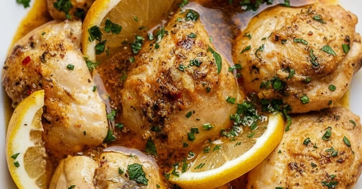 Melt-in-Your-Mouth Crock Pot Chicken Thighs with Lemon Garlic Butter